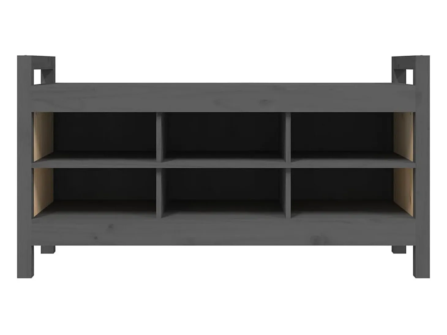 Banco de corredor 110x40x60 cm madeira de pinho maciça cinzento PT720444