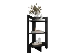 Banco de melamina Riga com 3 prateleiras, preto, 80.6 cm X 38.8 cm X 38.8 cm