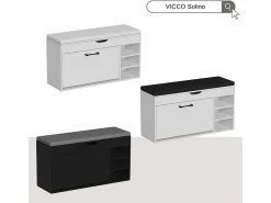 Banco para sapatos branco 90x30x50 solino