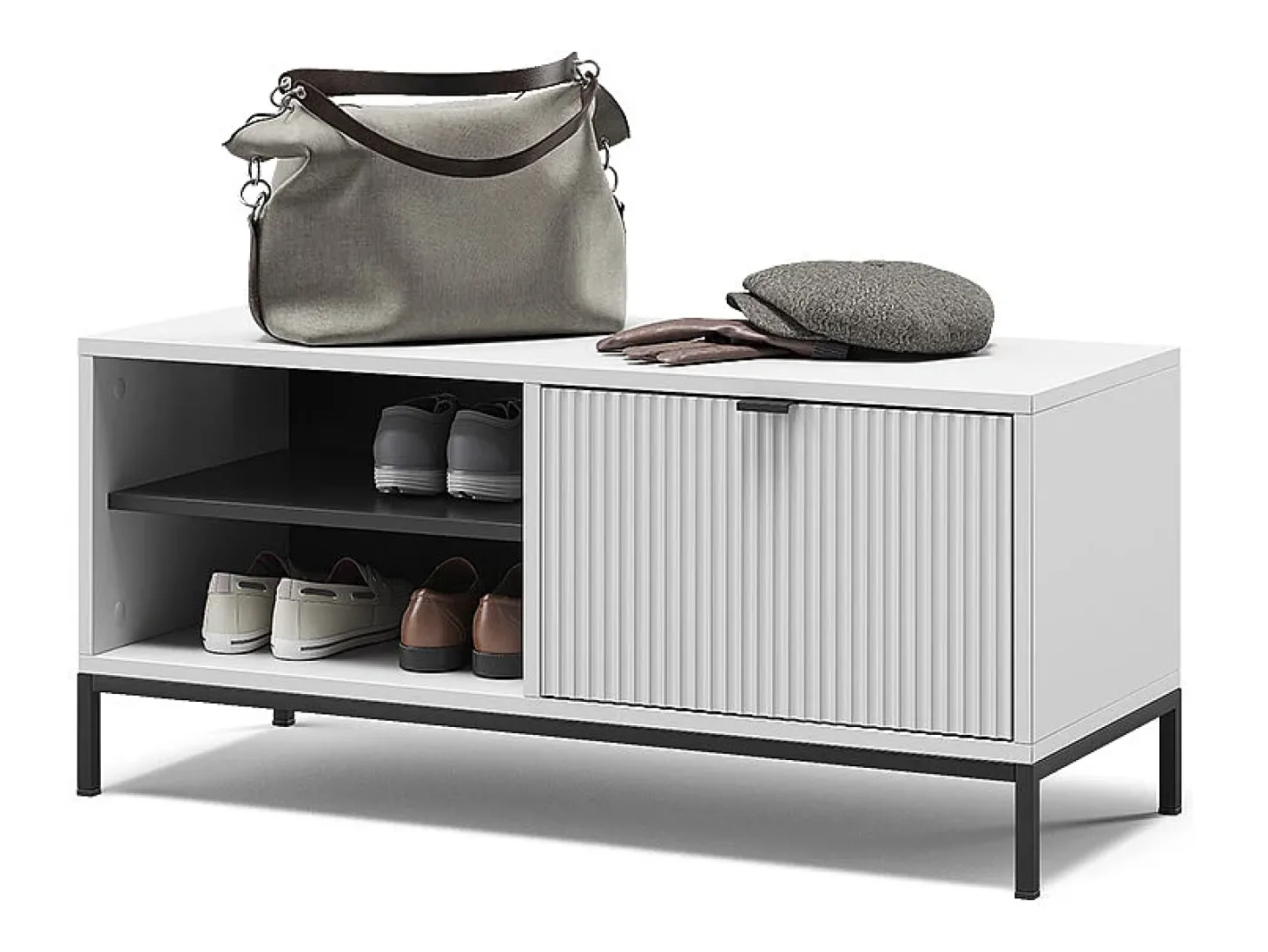 Banco para sapatos branco 100x40x45 eliza