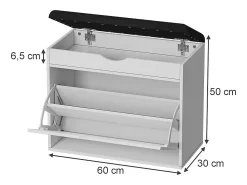 Banco para sapatos branco 60x30x51 schufy