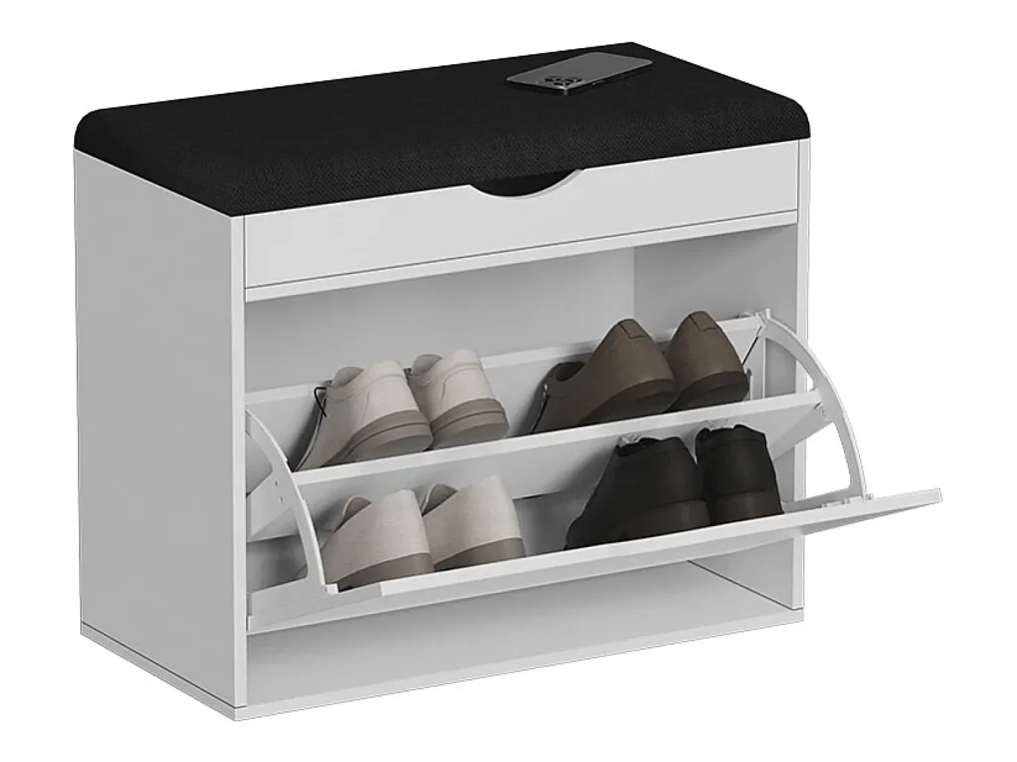 Banco para sapatos branco 60x30x51 schufy