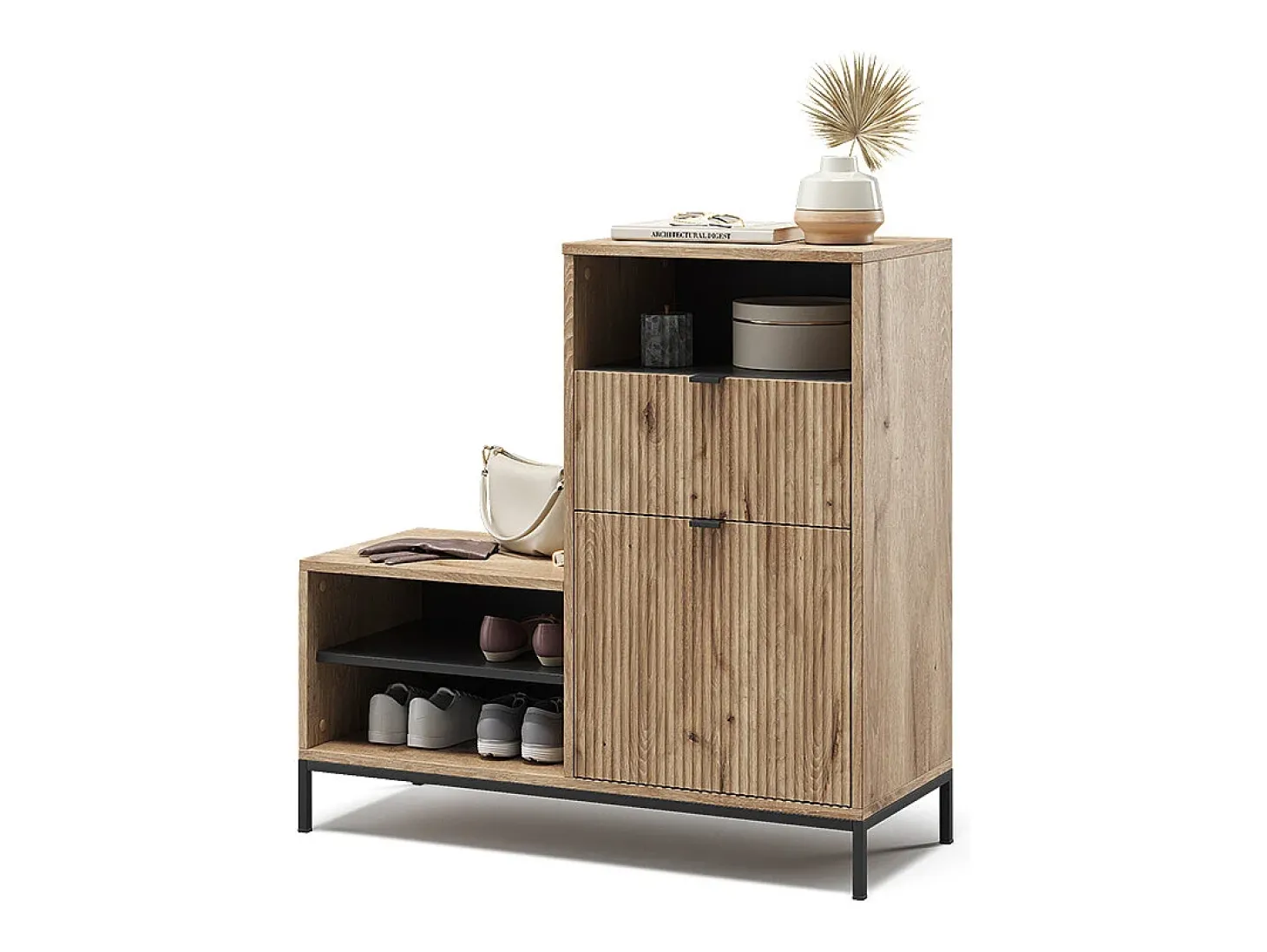 Banco para sapatos carvalho viking 100x40x98.5 eliza