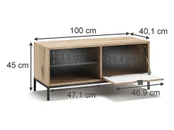 Banco para sapatos carvalho viking 100x40x45 eliza