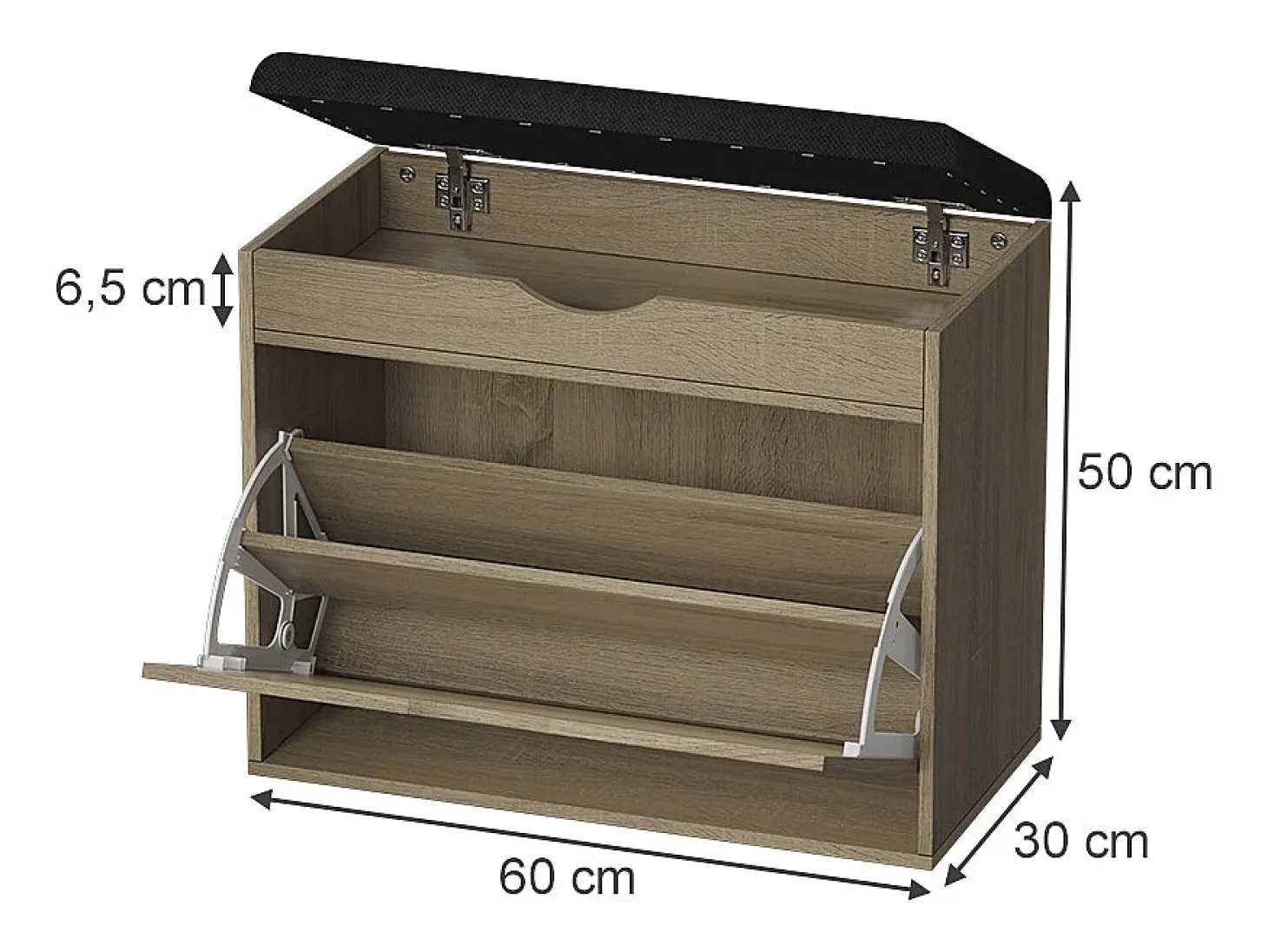 Banco para sapatos sonoma 60x30x51 schufy