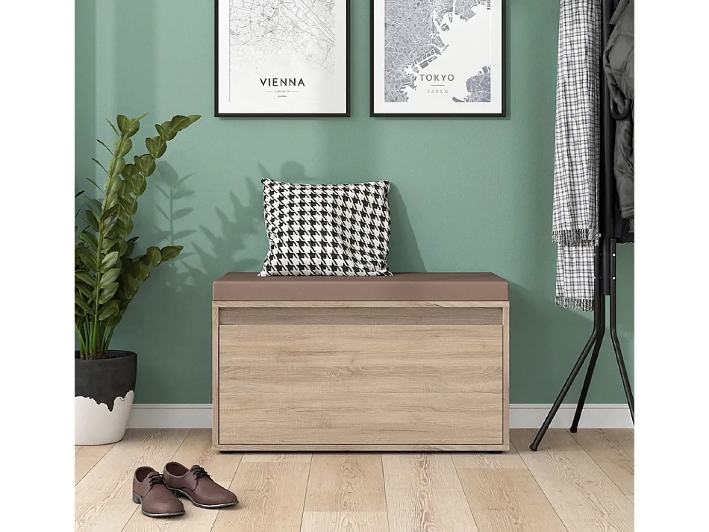 Banco para sapatos sonoma 80x39x45 iker