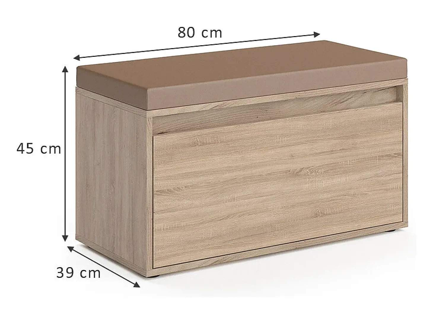 Banco para sapatos sonoma 80x39x45 iker