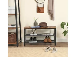 Banco para sapatos 80x30x44,5 cm castanho preto Indestic