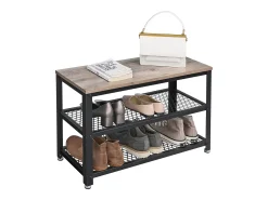 Banco para Sapatos 73x30x45 cm greige e preto