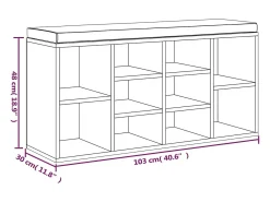 Banco sapateira 103x30x48 cm derivados madeira cinzento sonoma