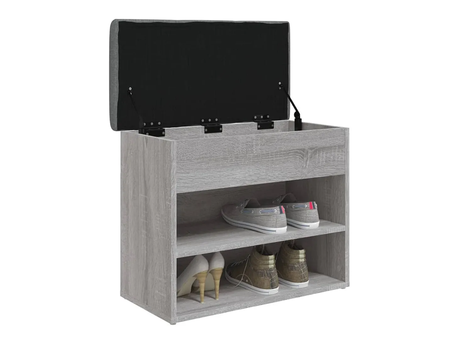 Banco sapateira 62x32x50 cm derivados madeira cinzento sonoma PT708727