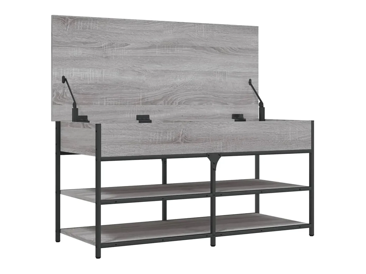 Banco sapateira 100x42,5x50cm derivados madeira cinzento sonoma