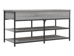 Banco sapateira 100x42,5x50cm derivados madeira cinzento sonoma
