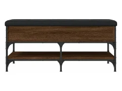 Banco sapateira 102x42x45cm derivados madeira carvalho castanho