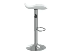 Bancos de bar 2 pcs aço cromado e couro artificial branco
