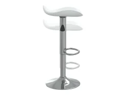 Bancos de bar 2 pcs aço cromado e couro artificial branco