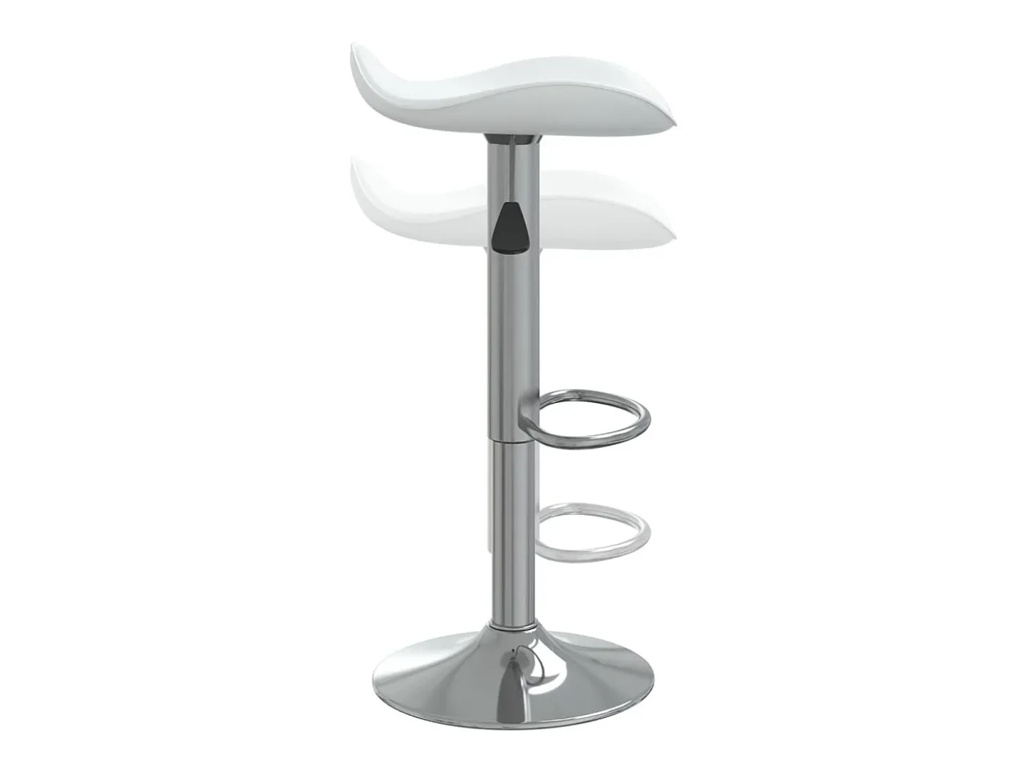 Bancos de bar 2 pcs aço cromado e couro artificial branco
