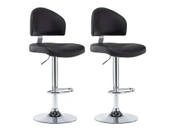 Bancos de bar 2 pcs couro artificial preto