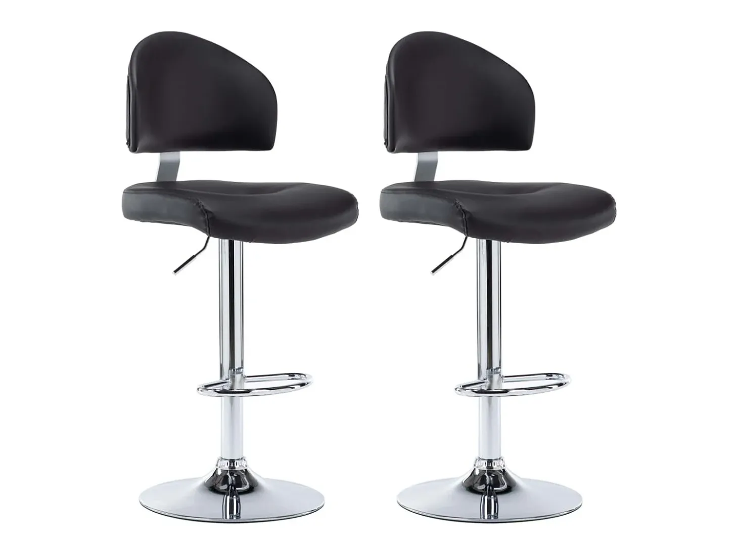 Bancos de bar 2 pcs couro artificial preto