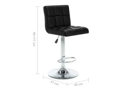 Bancos de bar 2 pcs couro artificial preto