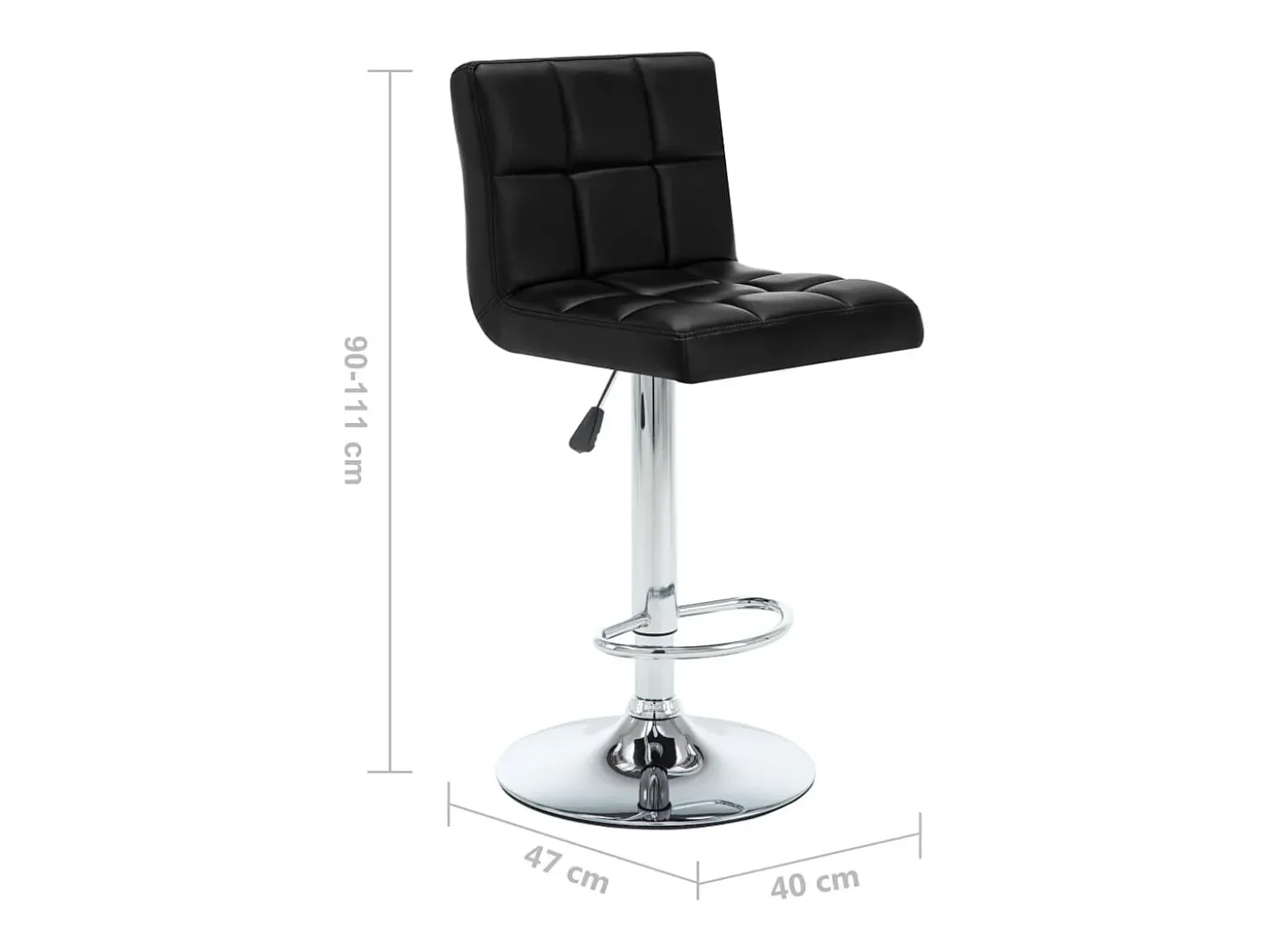 Bancos de bar 2 pcs couro artificial preto