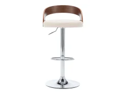 Bancos de bar 2 pcs couro artificial creme e madeira curvada