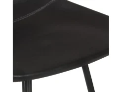 Bancos de bar 2 pcs couro genuíno preto