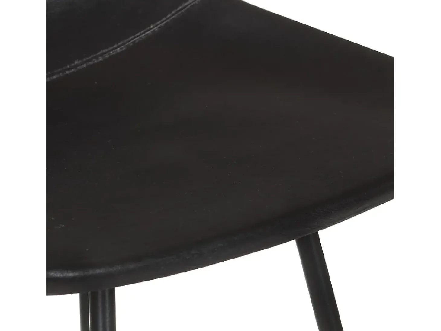 Bancos de bar 2 pcs couro genuíno preto