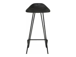 Bancos de bar 2 pcs couro genuíno preto