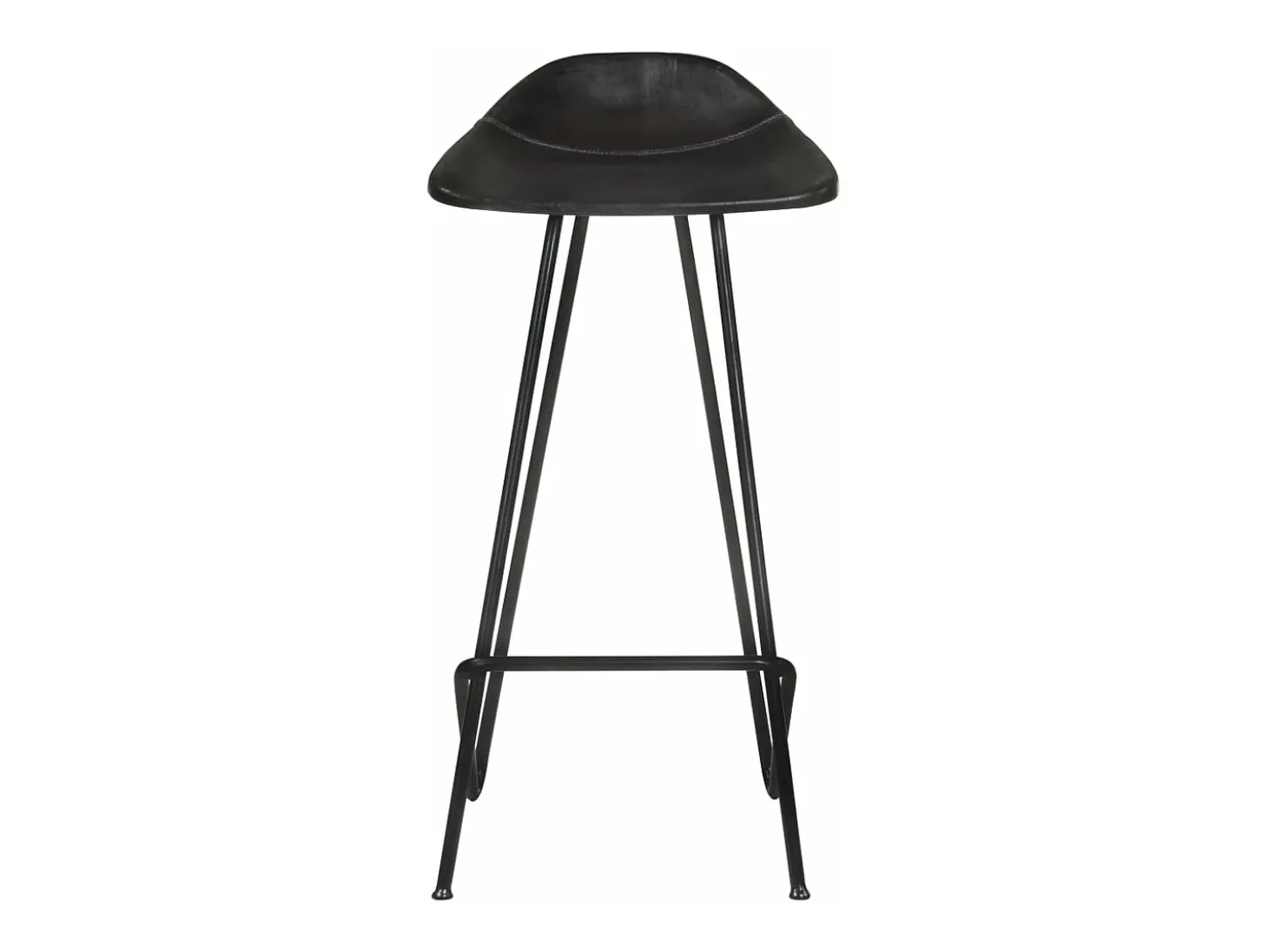 Bancos de bar 2 pcs couro genuíno preto