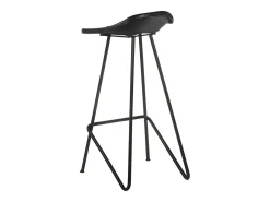 Bancos de bar 4 pcs couro genuíno preto
