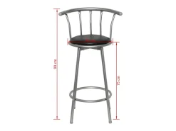 Bancos de bar 2 pcs couro artificial preto