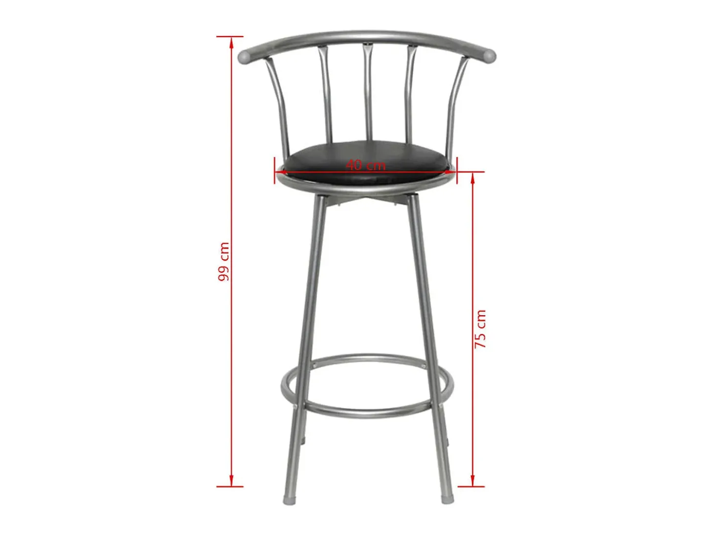 Bancos de bar 2 pcs couro artificial preto