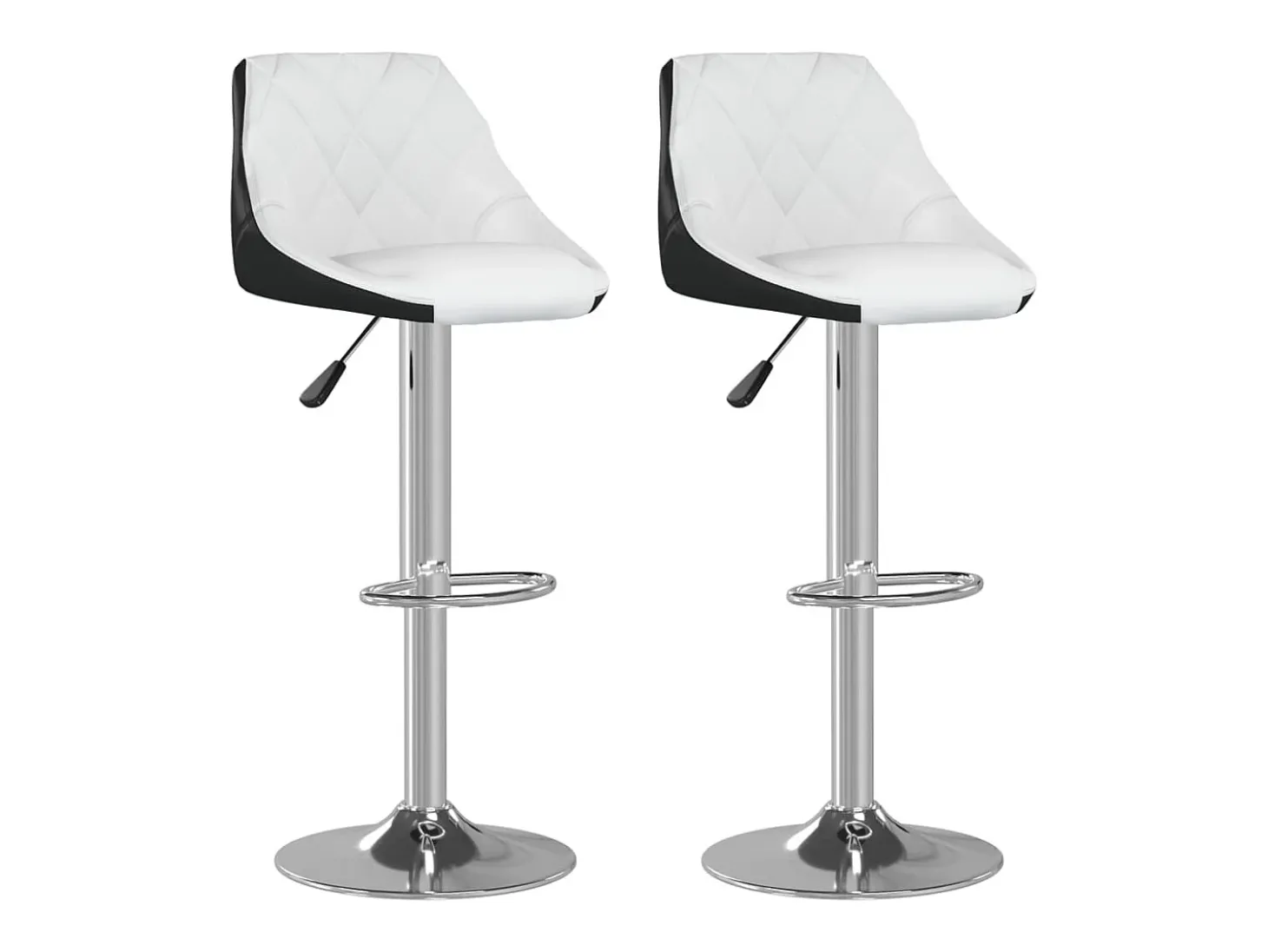 Bancos de bar 2 pcs couro artificial branco e preto