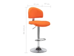 Bancos de bar 2 pcs couro artificial laranja