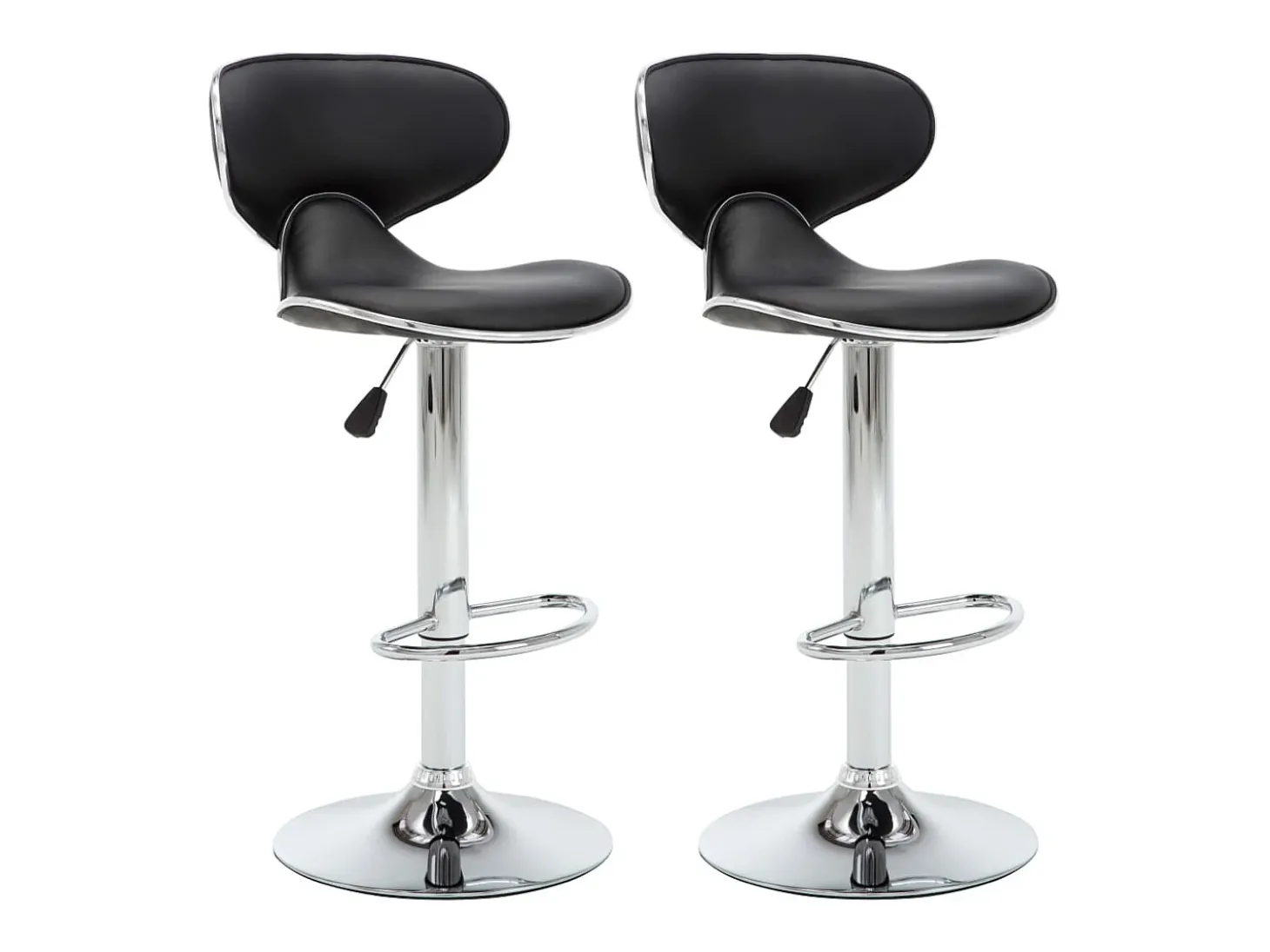 Bancos de bar 2 pcs couro artificial preto