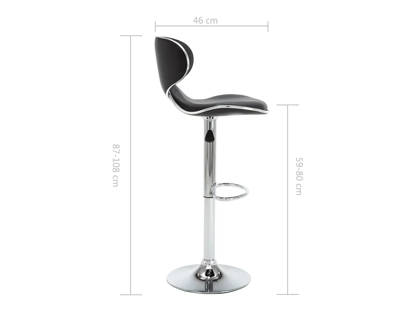 Bancos de bar 2 pcs couro artificial preto