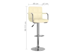 Bancos de bar 2 pcs couro artificial cor creme