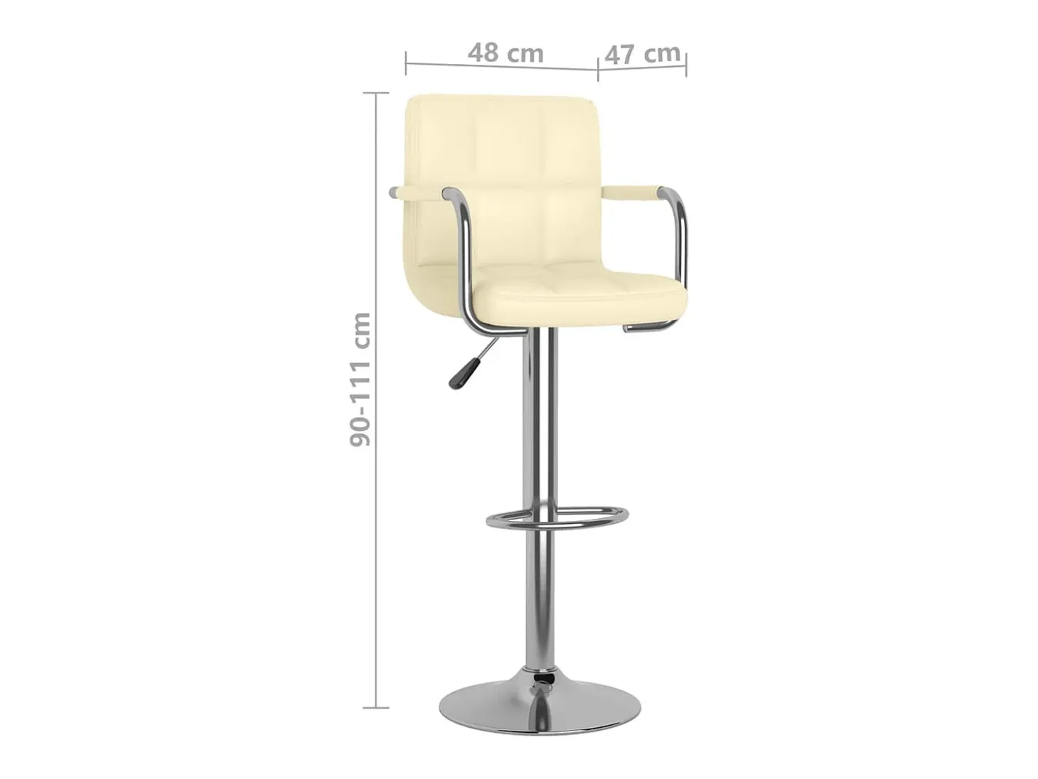 Bancos de bar 2 pcs couro artificial cor creme