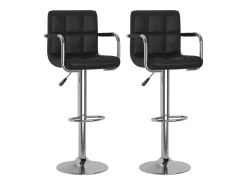 Bancos de bar 2 pcs couro artificial preto