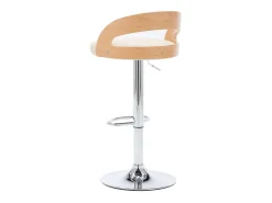 Bancos de bar 2 pcs couro artificial creme e madeira curvada