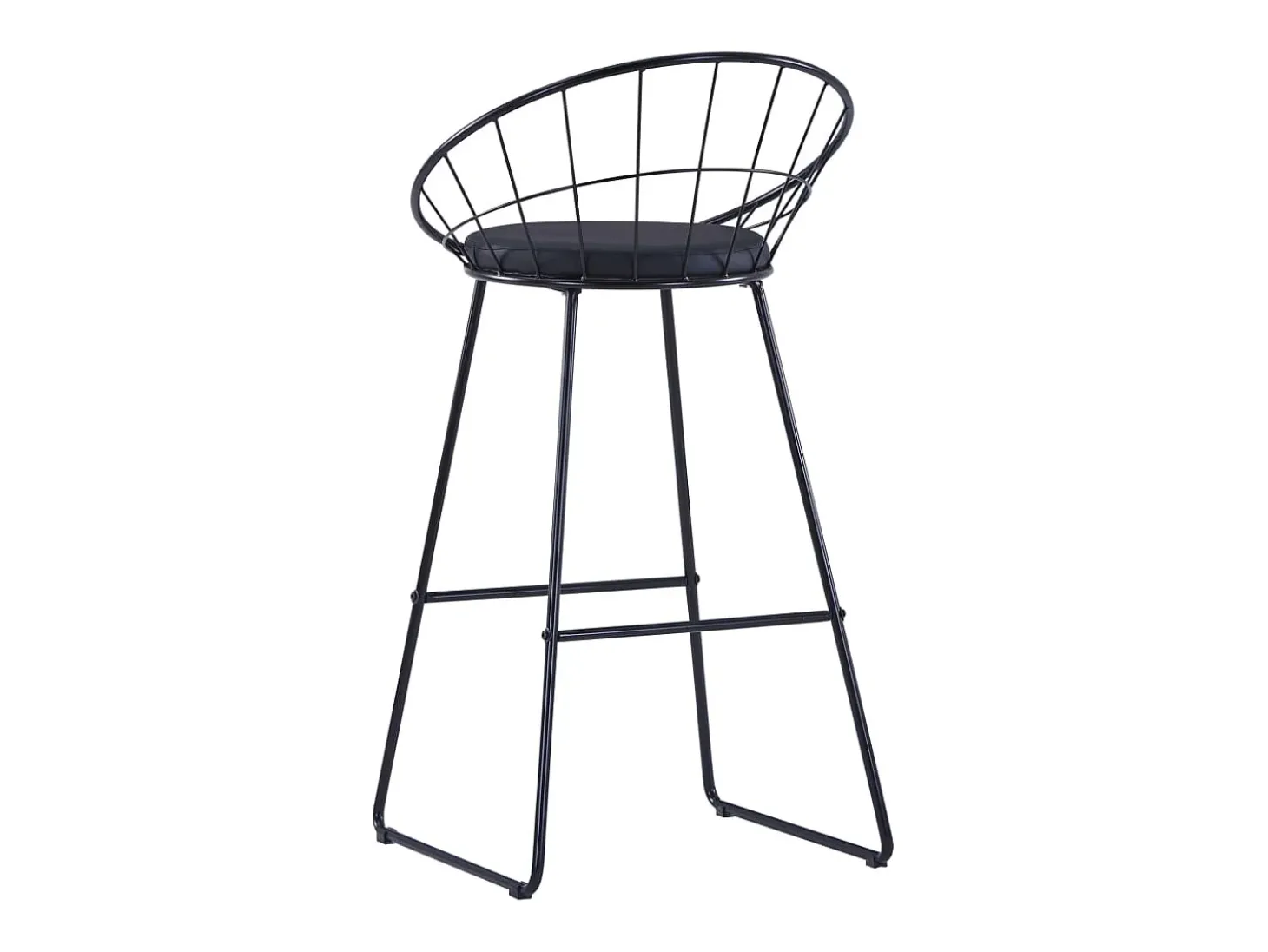 Bancos de bar 2 pcs couro artificial preto