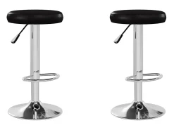 Bancos de bar 2 pcs couro artificial preto