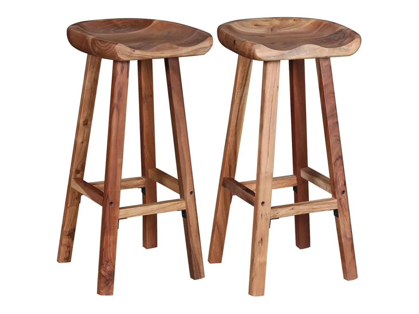Bancos de bar 2 pcs madeira acácia maciça