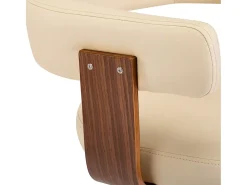 Bancos de bar 2 pcs madeira curvada e couro artificial creme
