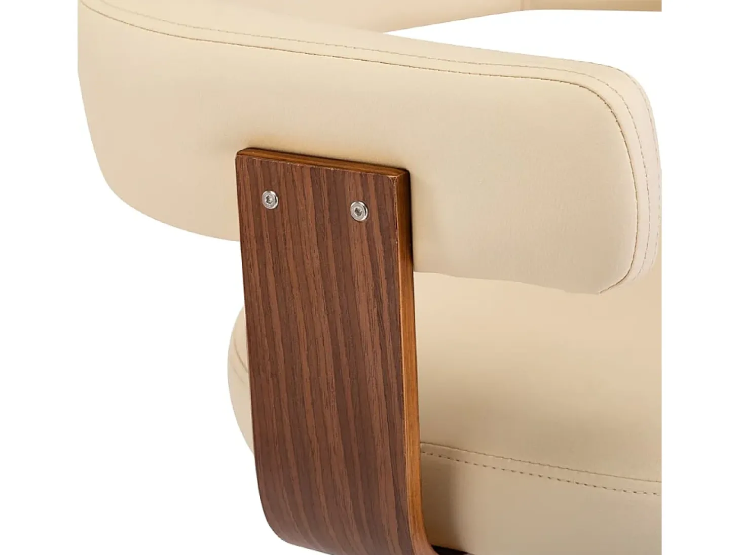 Bancos de bar 2 pcs madeira curvada e couro artificial creme