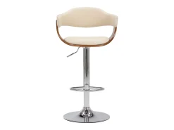 Bancos de bar 2 pcs madeira curvada e couro artificial creme PT729921