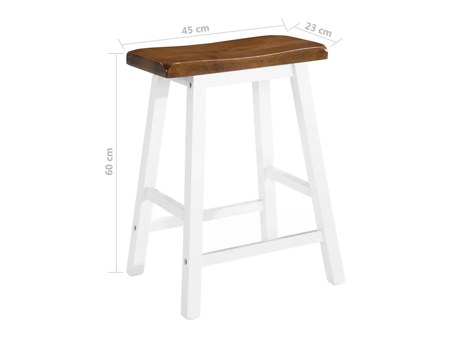 Bancos de bar 2 pcs madeira maciça