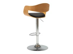 Bancos de bar 2 pcs madeira curvada e couro artificial preto