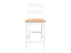 Bancos de bar 2 pcs madeira de seringueira maciça branco